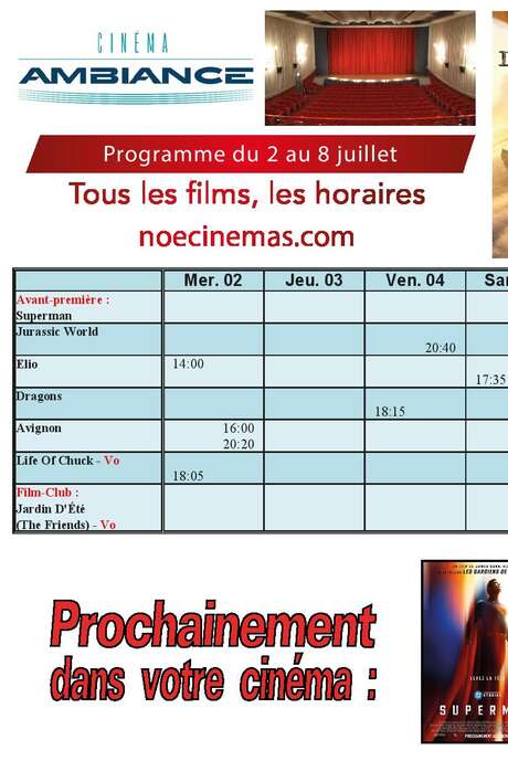 Programme cinéma  du 2 au 8  juillet