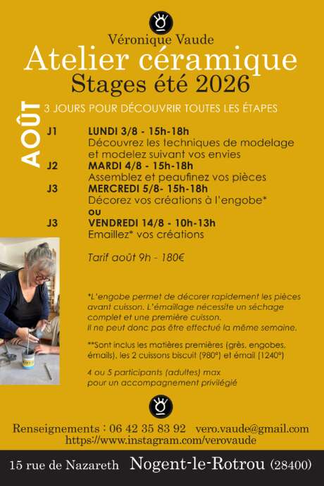 Ateliers céramique - Stage d'Août par Véronique Vaude