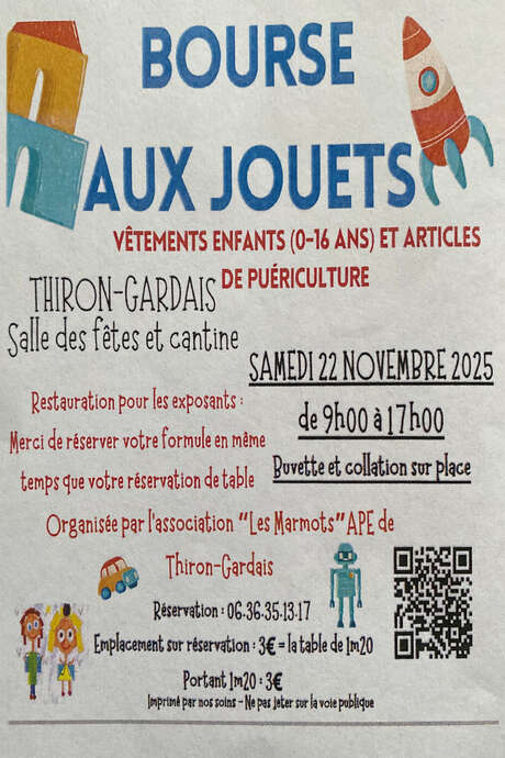 Bourse aux jouets, vêtements et puériculture