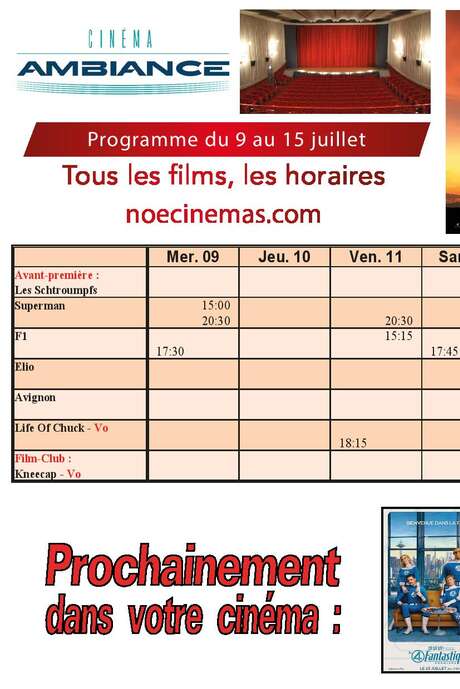 Programme cinéma  du 9 au 15  juillet