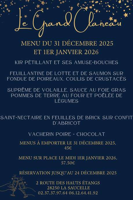Menu du 31 décembre et 1er janvier