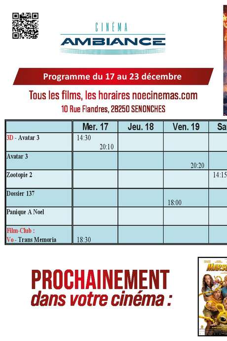 Programme cinéma  du 17 au 23 décembre