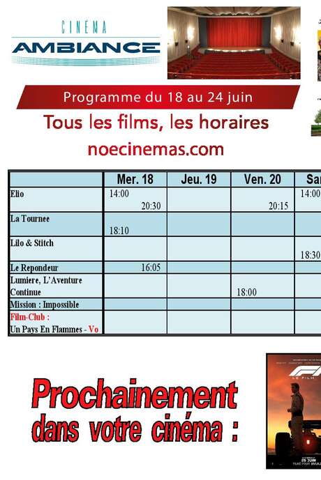 Programme cinéma  du 18 au 24  juin