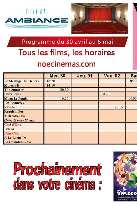 Programme cinéma du 30 avril au 6 mai