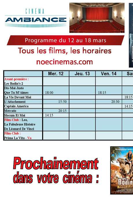 Programme cinéma du 12 au 18 mars