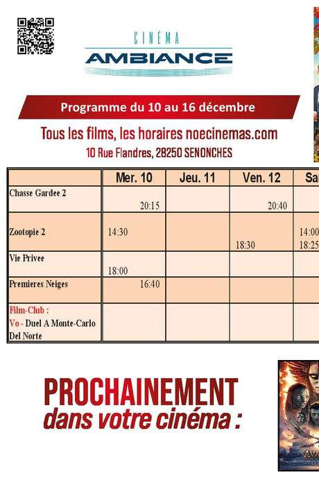 Programme cinéma  du 10 au 16 décembre
