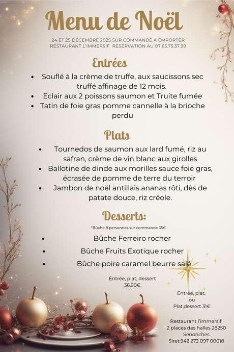 Menu de Noël et box apéritif à partager