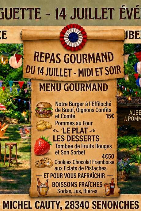 Repas Gourmand midi & soir - Fête Nationale