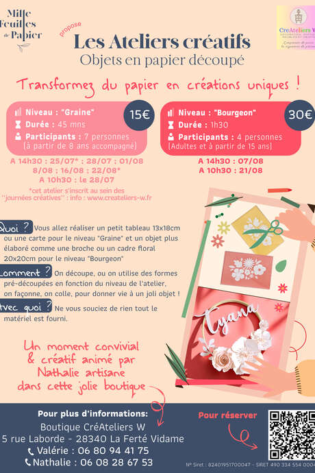 Ateliers Créatifs "avancés" : objets en papier découpé