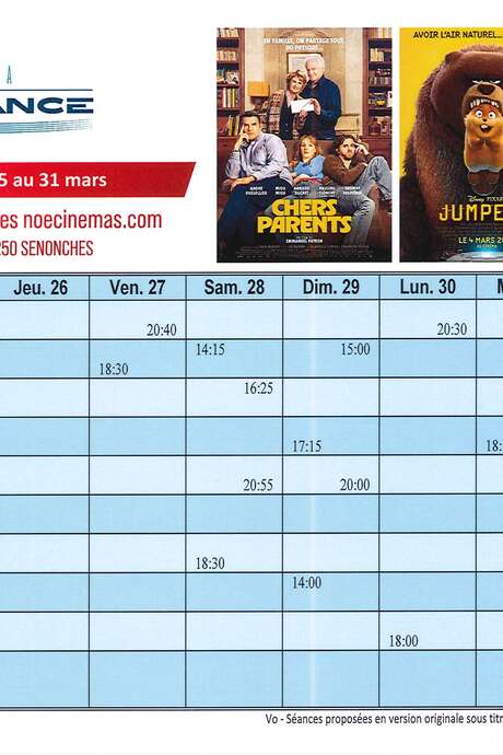 programme du 25 au 31 Mars