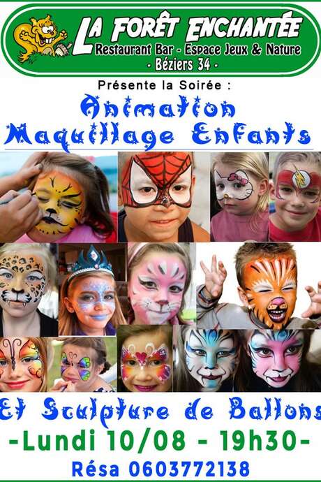 ANIMATION MAQUILLAGE ENFANT A LA FORET ENCHANTEE ANIMATION MAQUILLAGE ENFANT A LA FORET ENCHANTEE
