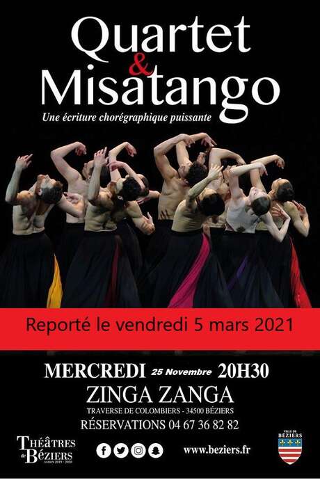 REPORTE LE 5 MARS 2021 - SPECTACLE QUARTET & MISATANGO REPORTE LE 5 MARS 2021 - SPECTACLE QUARTET & MISATANGO