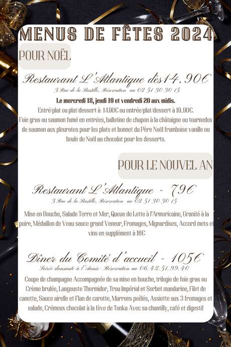 Menus de Fêtes 2024