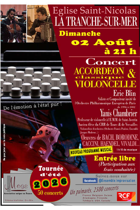 Concert accordéon classique et violoncelle