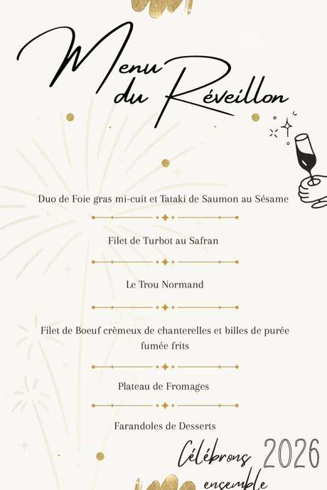 Menu du réveillon -hôtel de l'atlantique