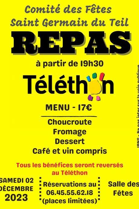 REPAS POUR LE TÉLÉTHON