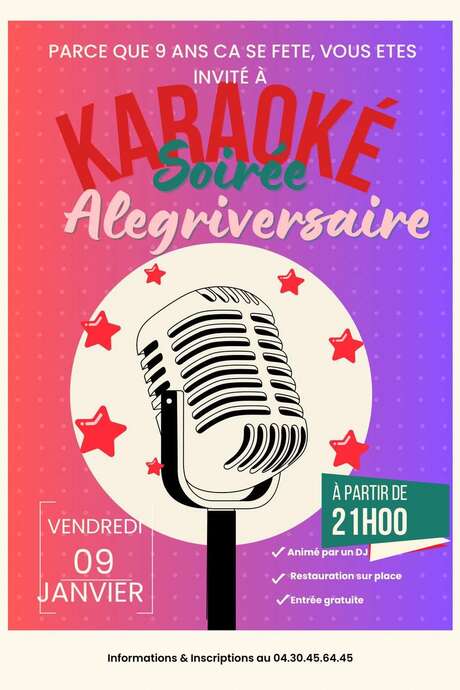 SOIRÉE KARAOKÉ À L'ALEGRIA