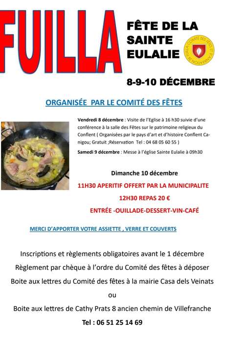FÊTE DE LA SAINTE EULALIE