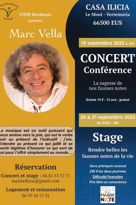 STAGE "RENDRE BELLES LES FAUSSES NOTES DE LA VIE"