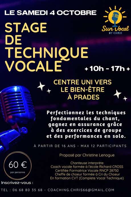 STAGE DE TECHNIQUE VOCALE