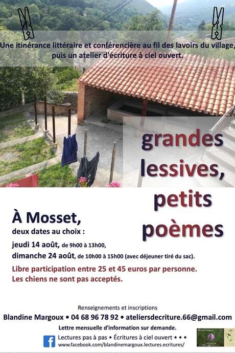 BALADE LITTERAIRE ET ATELIER D'ECRITURE : "GRANDES LESSIVES, PETITS POEMES"