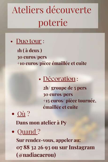 ATELIER POTERIE DECOUVERTE TOUR