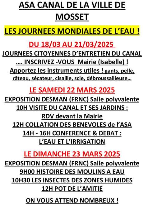 JOURNÉES MONDIALE DE L'EAU