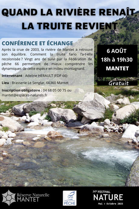 CONFÉRENCE : QUAND LA RIVIÈRE RENAÎT, LA TRUITE REVIENT
