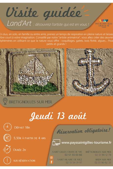 VISITE GUIDÉE LAND'ART : DÉCOUVREZ L'ARTISTE QUI EST EN VOUS ! 13-08 VISITE GUIDÉE LAND'ART : DÉCOUVREZ L'ARTISTE QUI EST EN VOUS ! 13-08
