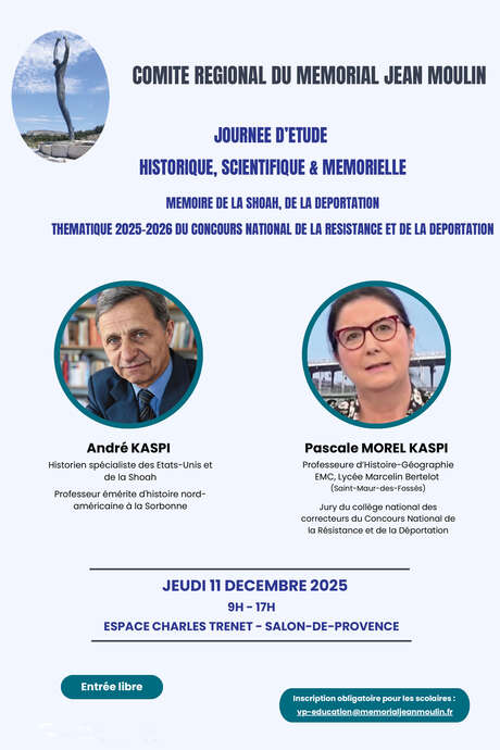Journée d'étude scientifique, historique et mémorielle sur la mémoire de la shoah et la déportation sur la thématique 2025-2026 du Concours National de la Résistance et de la Déportation