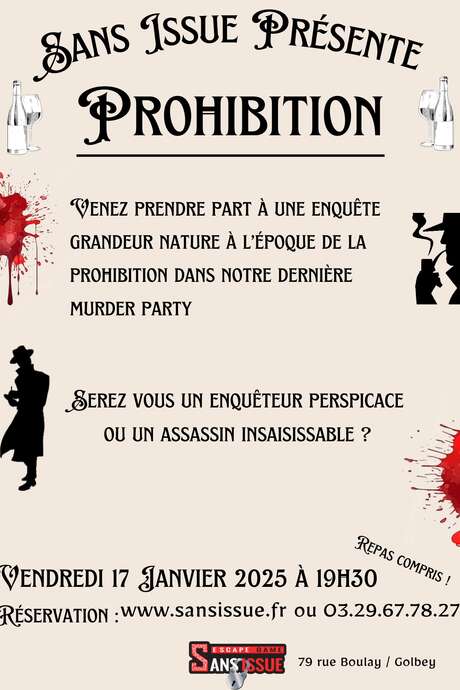 PROHIBITION: ESCAPE GAME SANS ISSUE Le 17 janv 2025