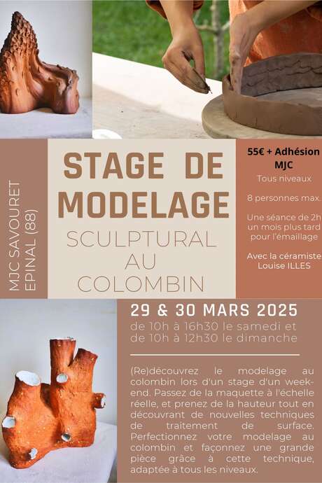 STAGE DE MODELAGE Du 29 au 30 mars 2025