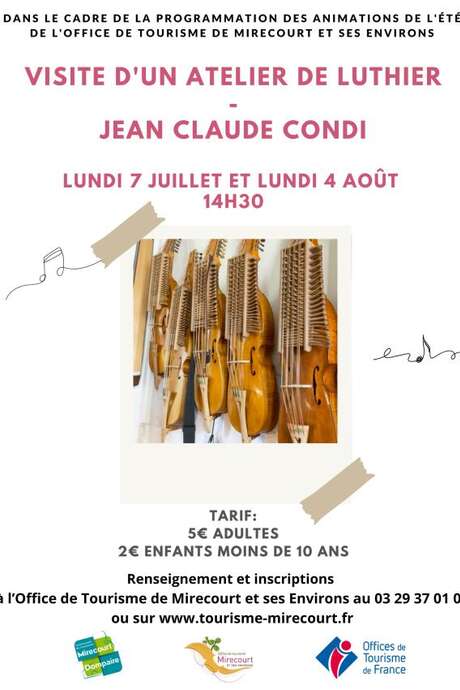 Visite d'un atelier de luthier Jean-Claude Condi