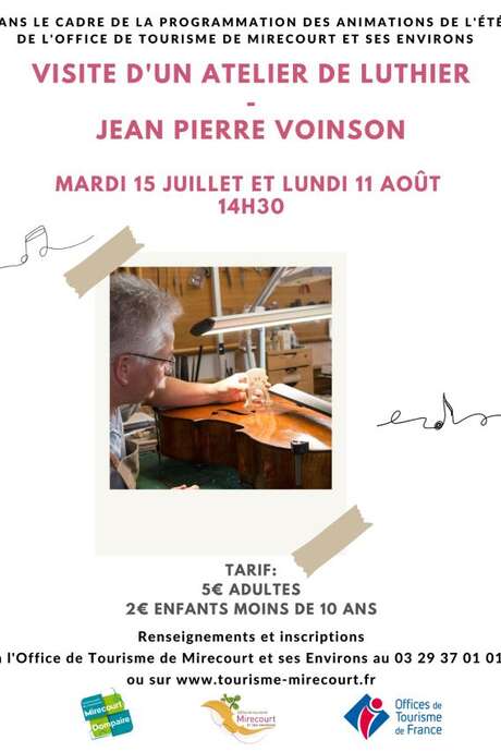 Visite d'un atelier de luthier Jean-Pierre Voinson