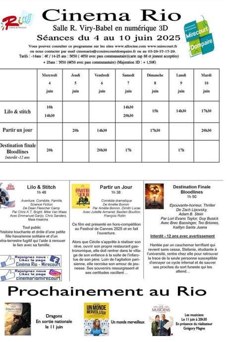 CINÉMA LE RIO - FILMS DE LA SEMAINE CINÉMA LE RIO - FILMS DE LA SEMAINE
