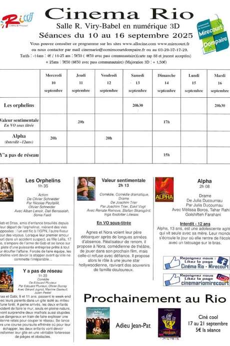 Cinéma le Rio - films de la semaine Cinéma le Rio - films de la semaine