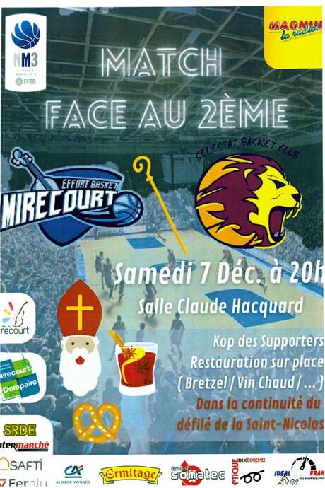 MATCH DE BASKET NM3 : EFFORT BASKET MIRECOURT CONTRE SÉLESTAT BASKET CLUB