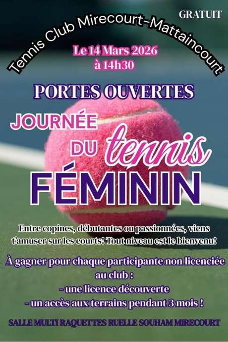 Journée du tennis féminin - portes ouvertes