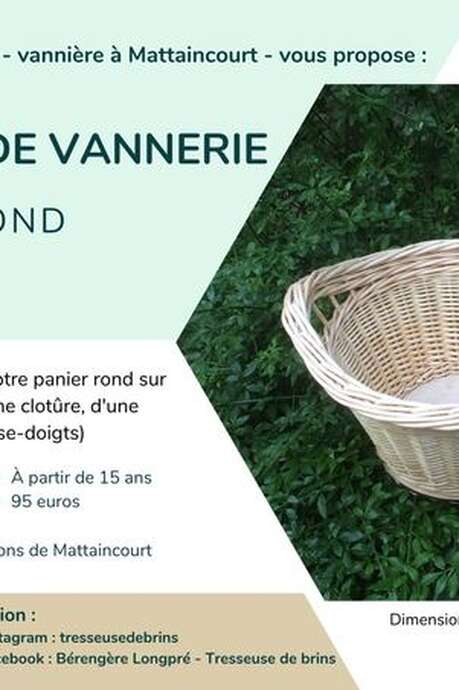 Stage vannerie - Panier rond sur fond plein spécial découverte