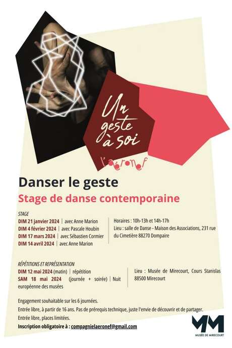 NUIT EUROPÉENNE DES MUSÉES : REPRÉSENTATION DU STAGE DE DANSE CONTEMPORAINE : DANSER LE GESTE