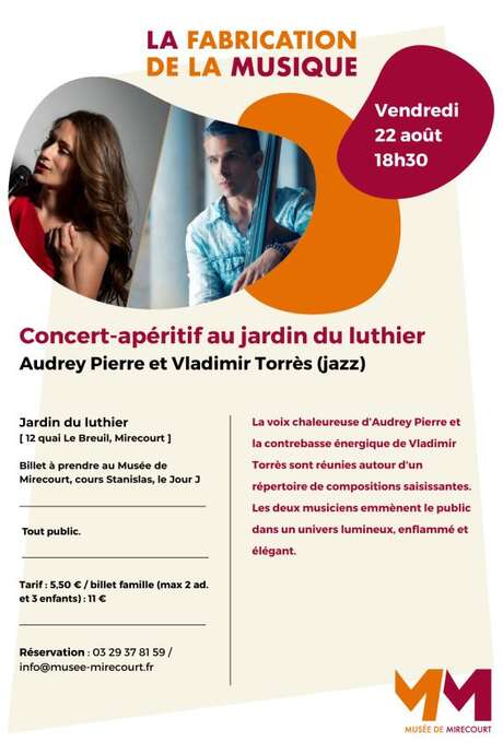Concert apéritif au Jardin du luthier - Audrey Pierre et Vladimir Torrès