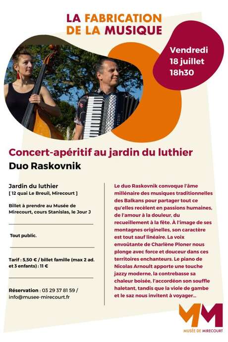 Concert apéritif au Jardin du luthier - Duo Raskovnik