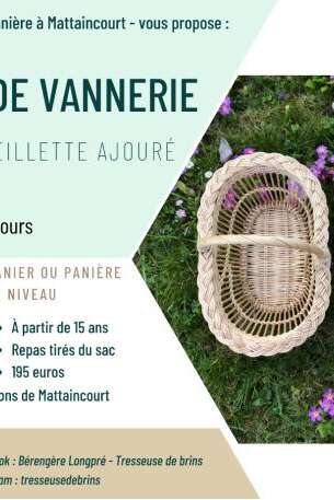 Atelier Vannerie - réalisation d'un panier de cueillette ajouré