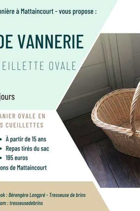 Stage vannerie - Panier de cueillette ovale