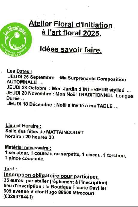 Atelier floral - Noël s'invite à la fête