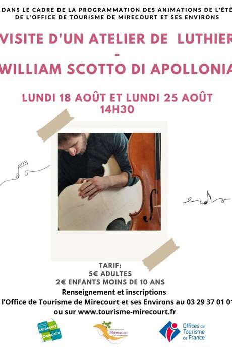 Visite d'un atelier de luthier William Scotto Di Appolonia