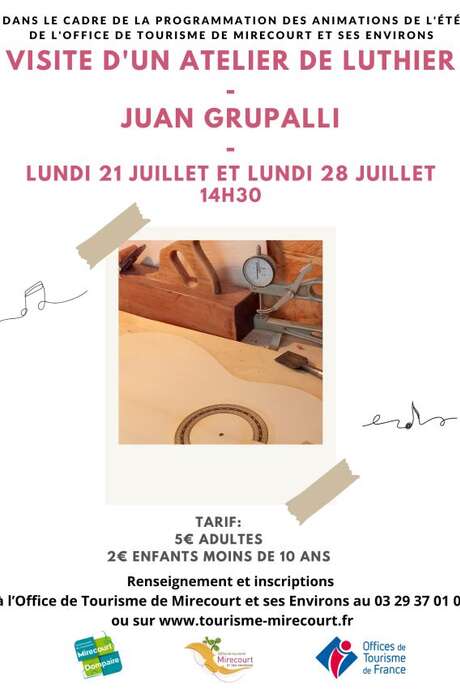 Visite d'un atelier de luthier Juan Grupalli