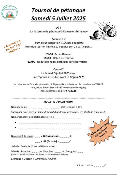 Tournoi de pétanque
