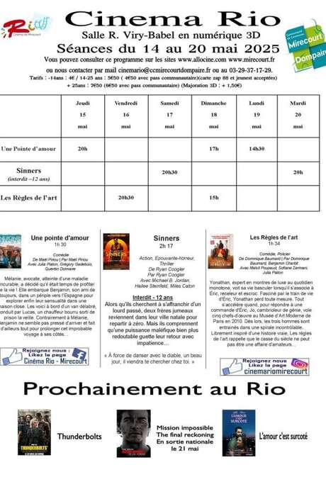 Cinéma le Rio - films de la semaine Cinéma le Rio - films de la semaine