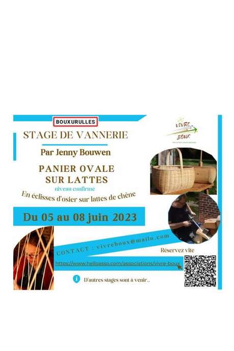 STAGE DE VANNERIE : PANIER OVALES SUR LATTES PAR JENNY BOUWEN